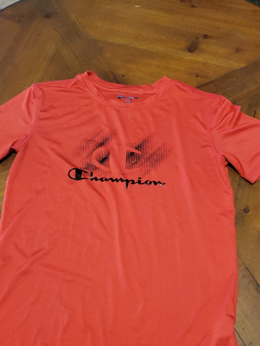 Champion Red Short Sleeve Tee with Black Logo